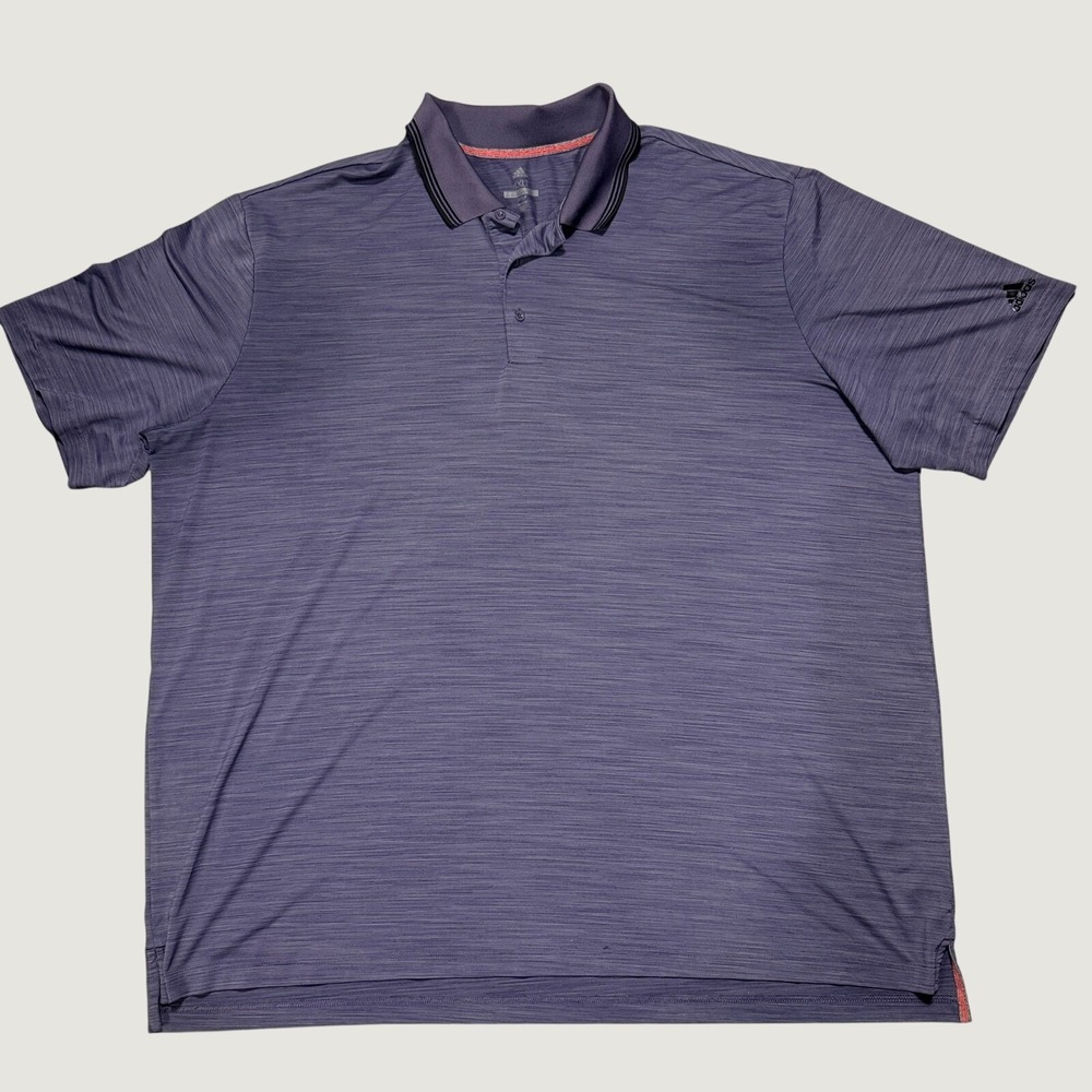Adidas Golf Mens 4XL Tall Purple Heathered Space Dye Short Sleeve Polo Shirt